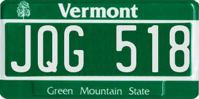 VT license plate JQG518