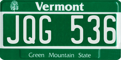VT license plate JQG536
