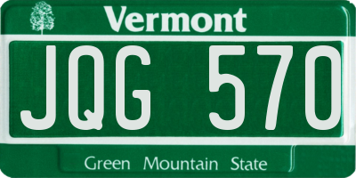 VT license plate JQG570