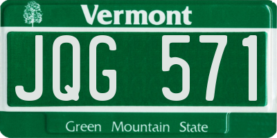 VT license plate JQG571