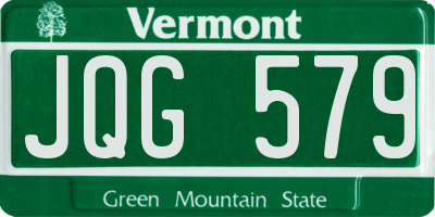 VT license plate JQG579