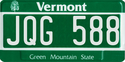 VT license plate JQG588