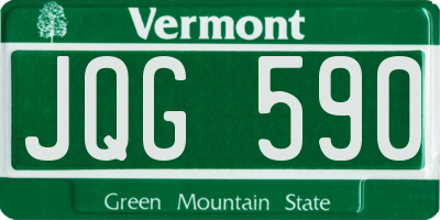 VT license plate JQG590