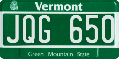 VT license plate JQG650