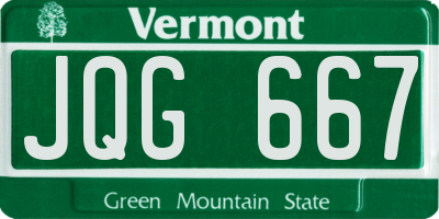 VT license plate JQG667