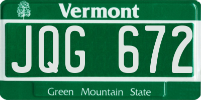 VT license plate JQG672