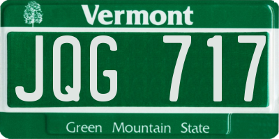 VT license plate JQG717