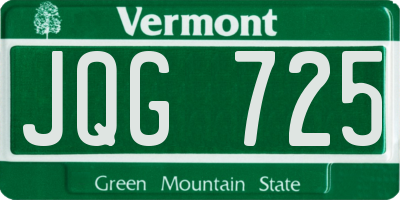VT license plate JQG725