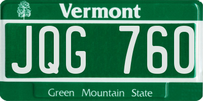 VT license plate JQG760