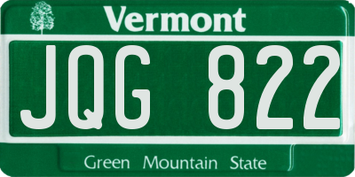 VT license plate JQG822