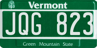 VT license plate JQG823