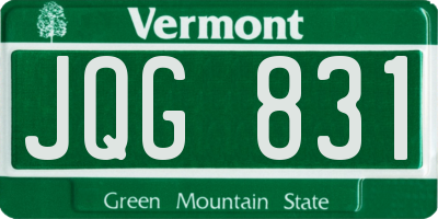 VT license plate JQG831