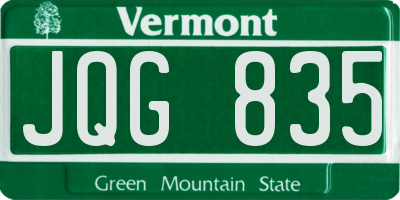 VT license plate JQG835