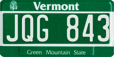 VT license plate JQG843
