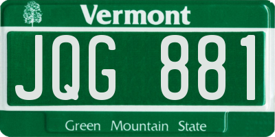 VT license plate JQG881