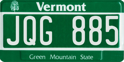 VT license plate JQG885
