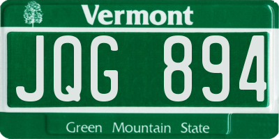 VT license plate JQG894