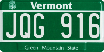 VT license plate JQG916