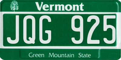 VT license plate JQG925