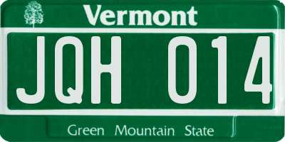 VT license plate JQH014