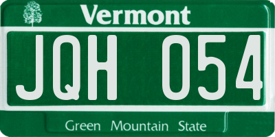 VT license plate JQH054