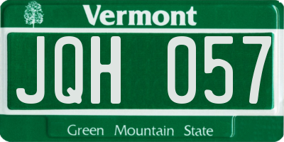 VT license plate JQH057