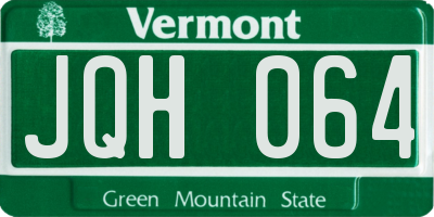 VT license plate JQH064