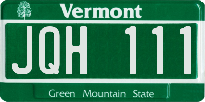 VT license plate JQH111