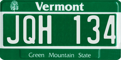 VT license plate JQH134