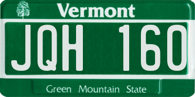 VT license plate JQH160