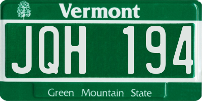 VT license plate JQH194