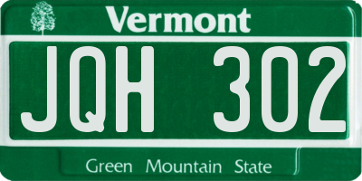 VT license plate JQH302