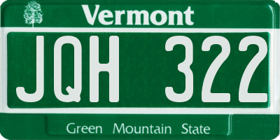 VT license plate JQH322
