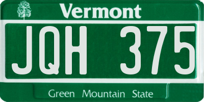 VT license plate JQH375
