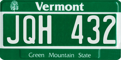 VT license plate JQH432