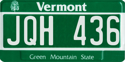 VT license plate JQH436