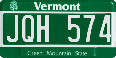 VT license plate JQH574