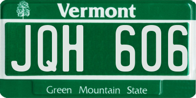 VT license plate JQH606
