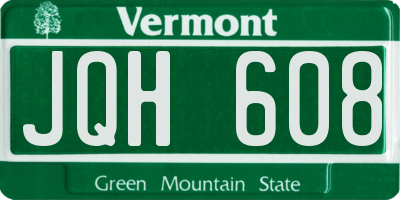VT license plate JQH608