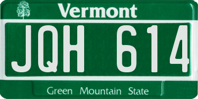 VT license plate JQH614