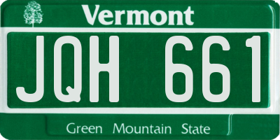 VT license plate JQH661