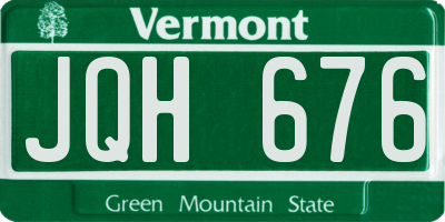 VT license plate JQH676