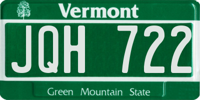 VT license plate JQH722