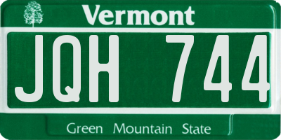 VT license plate JQH744
