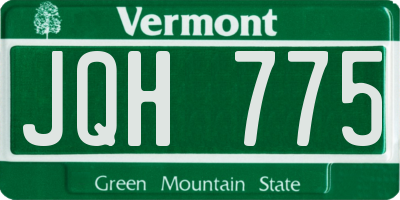 VT license plate JQH775