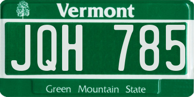 VT license plate JQH785