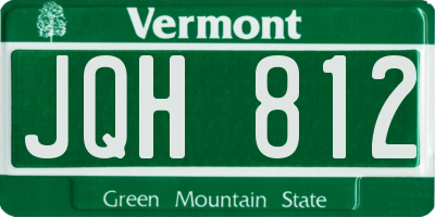 VT license plate JQH812