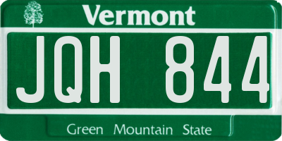 VT license plate JQH844
