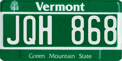VT license plate JQH868