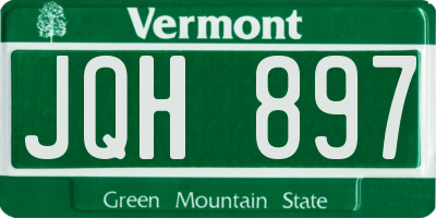 VT license plate JQH897